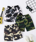 Boys' 3-Piece Camo Shorts Set featuring three stylish camo shorts in various colors, perfect for summer casual outings.